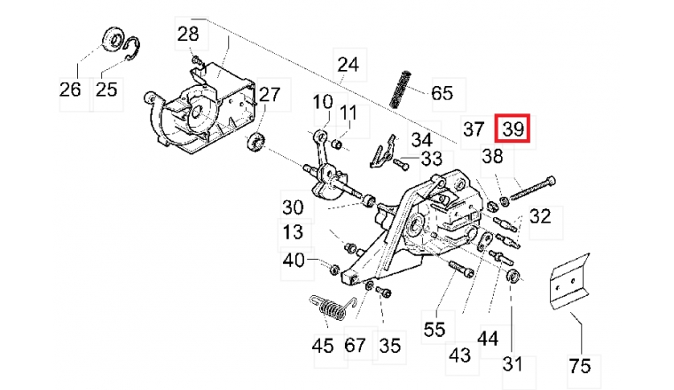 Vis de Tension de Chaîne Tronçonneuse MAC 538 E 14 - Ref 538 24 19-09 - Husqvarna