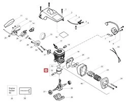 Piston complet avec Segment pour Tronçonneuse CS2138, CS2137 ... - Ref 545 08 18-72 - Husqvarna