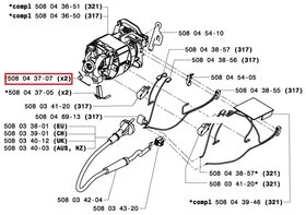 Paire de Ressort pour Tronçonneuse Electrique 316, 317 ... - Ref 508 04 37-07 - Husqvarna
