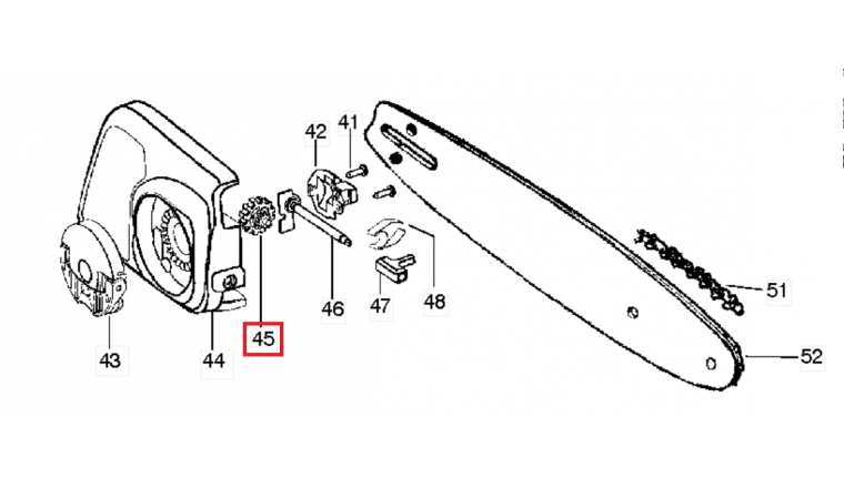 Engrenage pour vis de tension de chaîne Tronçonneuse MAC8-42, XTREME8-42, P842 et P840 - Ref 525 88 42-03 - Husqvarna