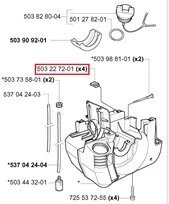 Ecrou de fixation de Carter Taille Haie 225,232, GR2026 ... - Ref 503 22 72-01 - Husqvarna