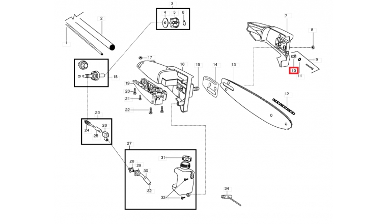 Doigt de tension de Chaîne pour tronçonneuse CS2137, 2035, 142 E ... - Ref 530 01 58-26 - Husqvarna