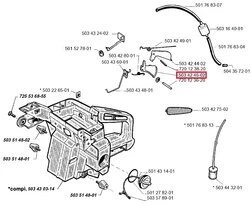 Gâchette pour Tronçonneuse 2077, 2083 Jonsered - Ref 503 42 45-02 - Husqvarna