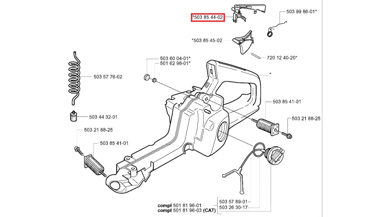 Gâchette de sécurité Tronçonneuse CS2153, CS2152, CS2156 ... - Ref 503 85 44-02 - Husqvarna