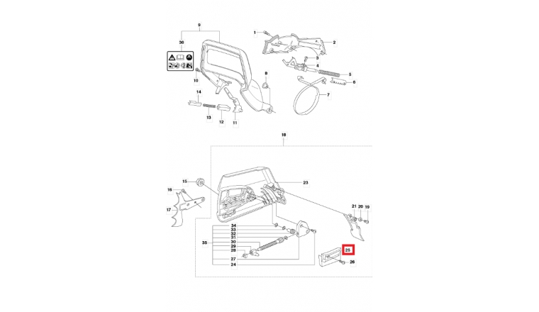 Guide  de carter d'embrayage pour Tronçonneuse CS2172, CS2166 .. - Ref 537 19 06-01 - Husqvarna