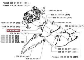 Interrupteur Démarrage pour Tronçonneuse Electrique 317, 320, CS2117 EL ...- Ref 508 03 41-20 - Husqvarna