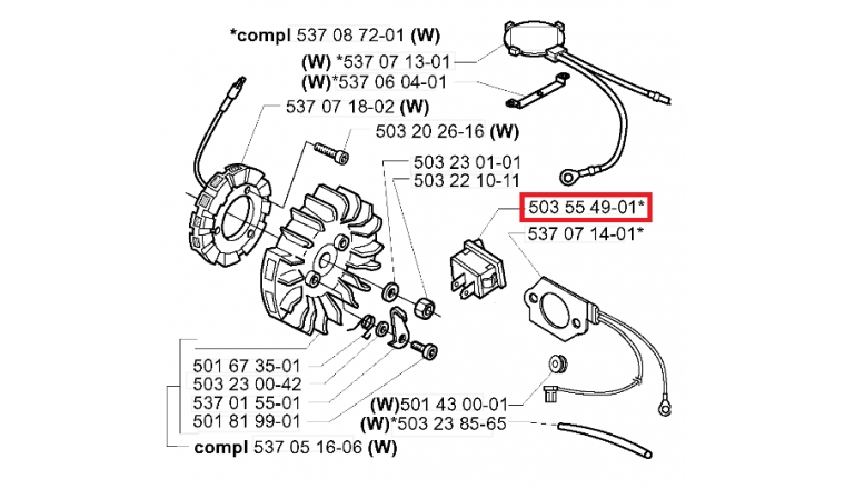 Interrupteur de Carburateur pour Tronçonneuse CS2171, CS2163... - Ref 503 55 49-01 - Husqvarna