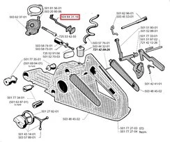 Manette de Starter pour Tronçonneuse 670, 630, 625 Jonsered - Ref 504 84 31-19 - Husqvarna