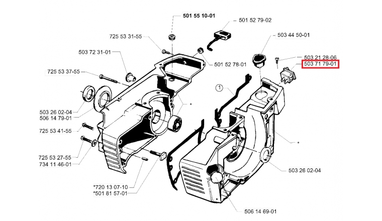 Interrupteur Marche / Arrête pour Tronçonneuse 268, 272K, 268K ... - Ref 503 71 79-01 - Husqvarna