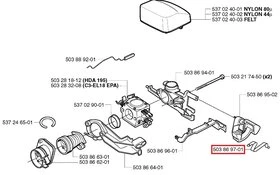 Commande de starter pour tronçonneuse CS2141, 215, 340 ... - Ref 503 86 96-01 - Husqvarna