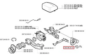 Bouton d'Arrêt Carburateur de Tronçonneuse CS2141, CS2156, 357 XP ... - Ref 503 86 95-02 - Husqvarna