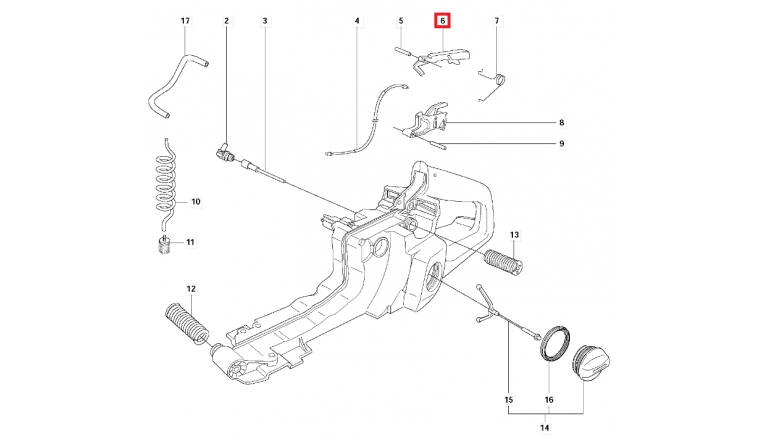 Gâchette de sécurité pour Tronçonneuse CS2172, CS2186, 2063 ... - Ref 503 55 66-02 - Husqvarna