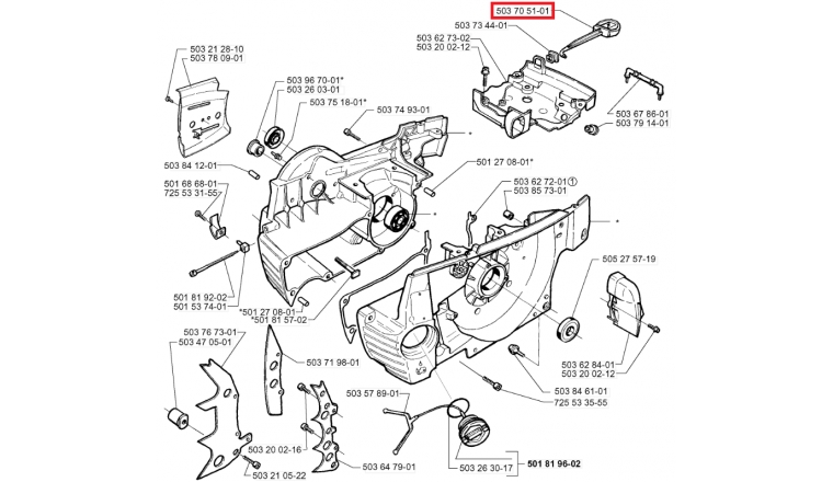 Commande de Starter pour Tronçonneuse 2163, 2065, 2171 ... - Ref 503 70 51-01 - Husqvarna