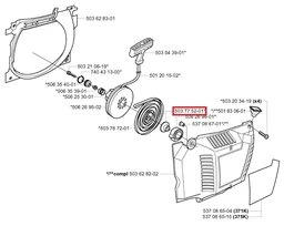 Douille de Fixation frein de Chaîne Tronçonneuse 365 X-TORQ, 372 XP ... - Ref 503 77 52-01 - Husqvarna
