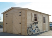 Garage en Bois Solid 17.07 m² avec Porte Battante S8944