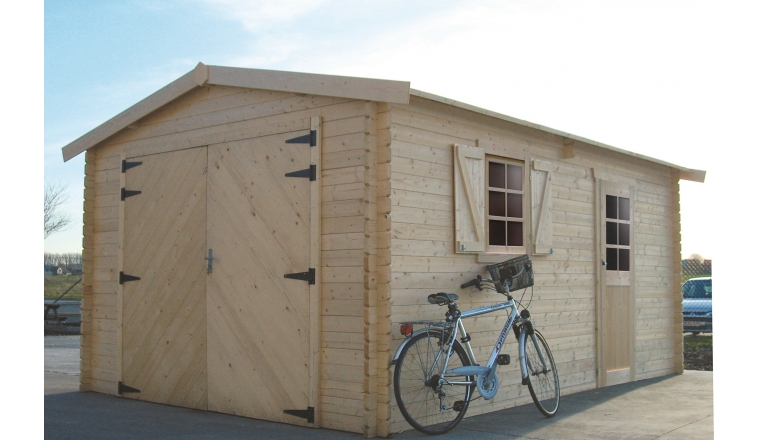 Garage en Bois Solid 17.07 m² avec Porte Battante S8944