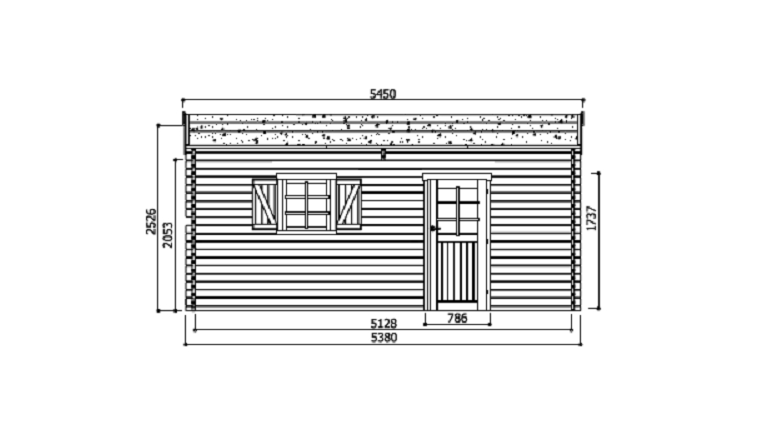 Garage en Bois Solid 17.07 m² avec Porte Battante S8944