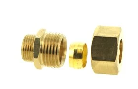 Jonction réduit Bicone Ø14 et raccord M 12 x 17 Laiton - Ref 90790 - Comptoir de Picardie
