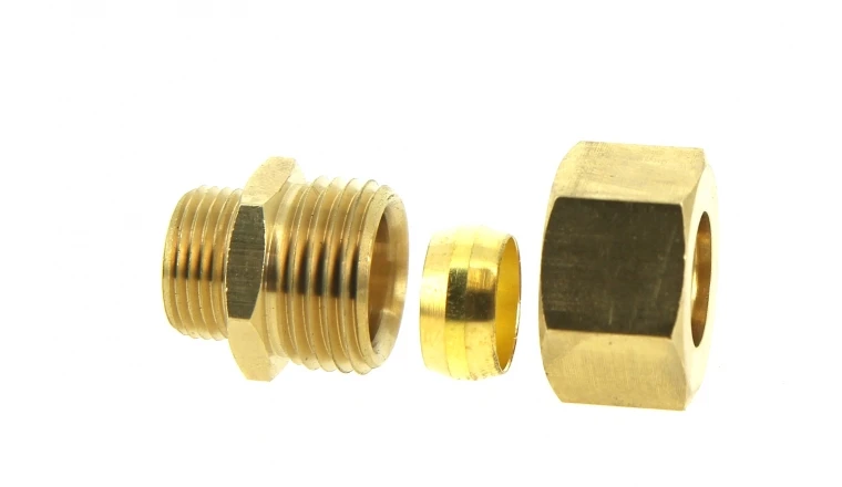 Jonction réduit Bicone Ø14 et raccord M 12 x 17 Laiton - Ref 90790 - Comptoir de Picardie