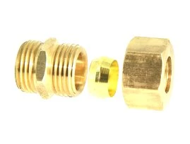 Jonction réduit Bicone Ø14 et raccord M 15 x 21 Laiton - Ref 90792 - Comptoir de Picardie