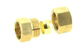 Jonction réduit Bicone Ø12 et raccord F 12 x 17 Laiton - Ref 90808 - Comptoir de Picardie