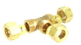 Té Biconique Laiton Ø14 pour Tube Cuivre - Ref 90833 - Comptoir de Picardie