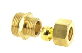 Jonction réduit Bicone Ø14 et raccord M 20 x 27  Laiton - Ref 90793 - Comptoir de Picardie