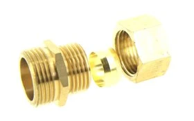 Jonction réduit Bicone Ø16 et raccord M 20 x 27 Laiton - Ref 90795 - Comptoir de Picardie