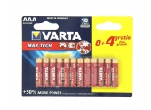 Pile LR03 (AAA) Max Tech 1.5 V - Lot de 8 + 4 Gratuites  Varta