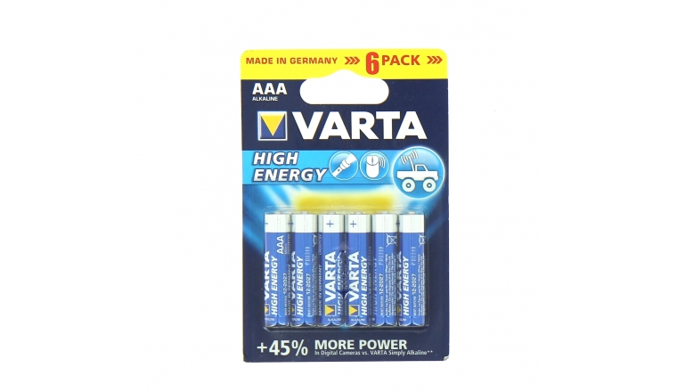 Pile LR03 (AAA) High Energy 1.5 V - Lot de 6 - Varta