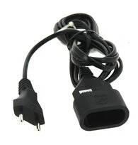 Rallonge Electrique Domestique noire 3 mètres - prise 2P - 6A