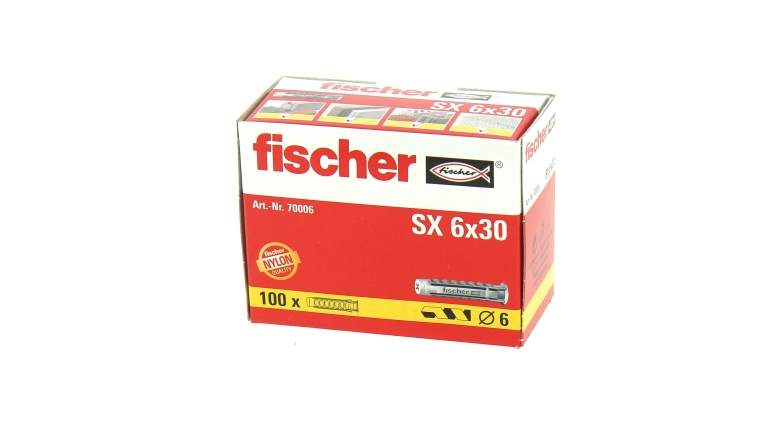 Cheville Nylon SX Ø 6 x 30 mm -Boîte de 100 - Fischer