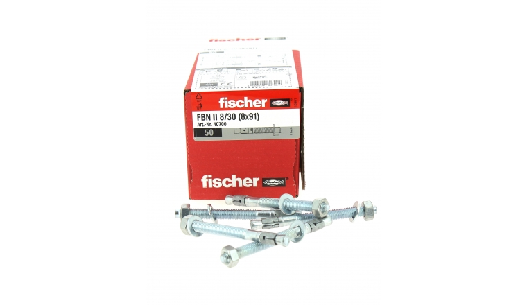 Goujons d'Ancrage FBN II Ø 8 x 91 mm  Acier Electrozingué - Boîte de 50 -  Fischer