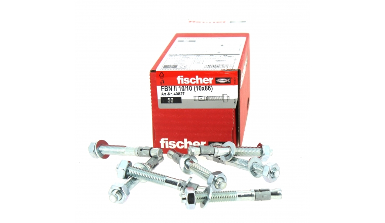 Goujons d'Ancrage FBN II Ø 10 x 86 mm  Acier Electrozingué - Boîte de 50 -  Fischer