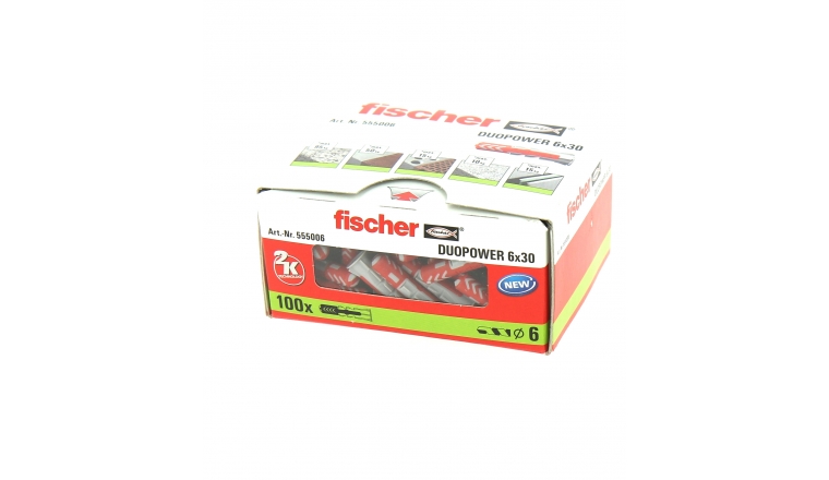 100 chevilles Fischer Duopower ø6 mm