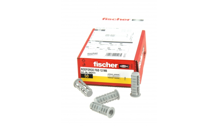 Cheville Nylon pour fixation de tige fileté M8 - Boîte de 50 - Fischer