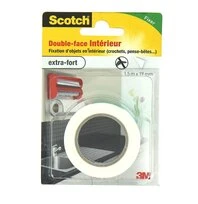 Adhésif Double Face Fixation Intérieure 1.5 m x 19 mm - 3M