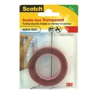 Adhésif Double Face Fixation intérieure et extérieure 1.5 m x 19 mm - 3M