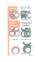 Coffret de 65 joints Fibres et Caoutchouc 12x17, 15x21 et 20x27