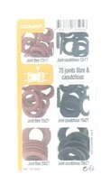 Coffret de 70 joints Fibres et Caoutchouc 12x17, 15x21 et 20x27