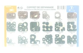 Coffret de 300 Joints Fibres, caoutchouc, toriques et clapets pleins et percés
