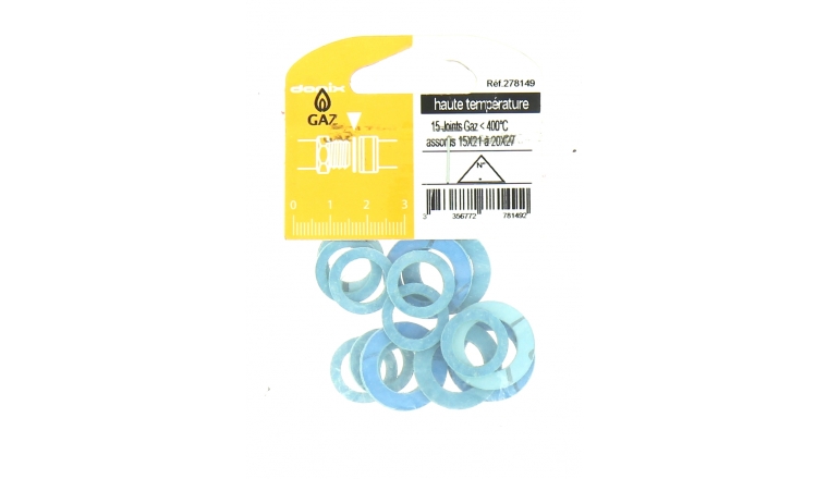 Assortiment de 15 joints Gaz pour conduite haute température 15 x 21 et 20 x 27