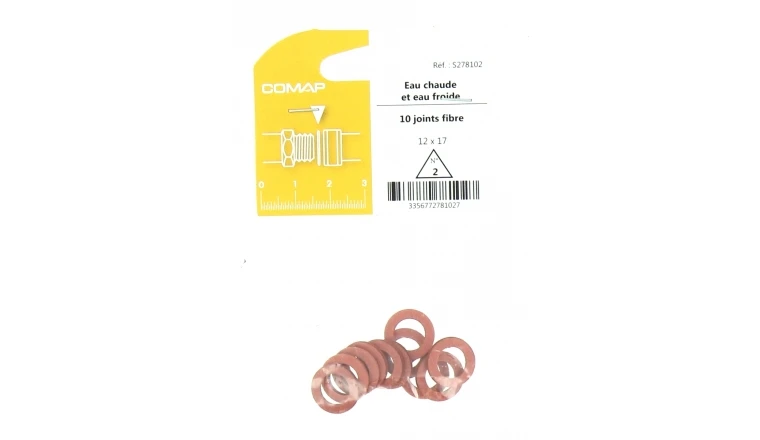 Joint Fibre pour Installation sanitaire 12 x17 - Lot de 10 - Eau froide et Eau chaude