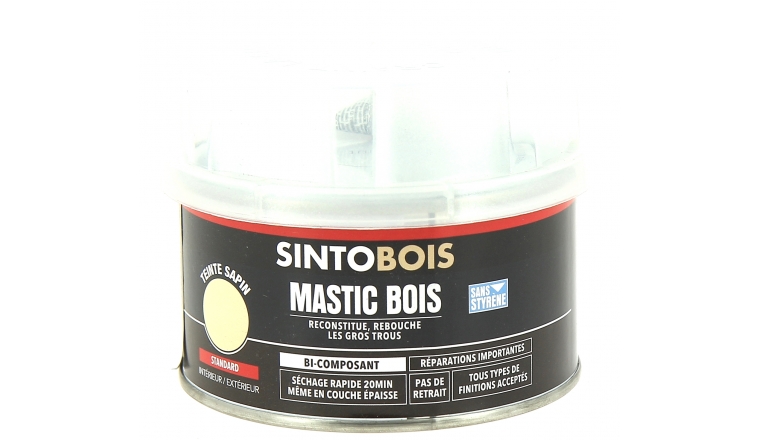 Mastic de Réparation pour Support Bois Bi composant 170 mL - Sinto