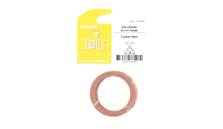 Joint Fibre pour Installation sanitaire 40 x 49 - Lot de 5 - Eau froide et Eau chaude