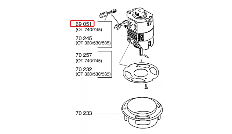 Charbon pour Moteur électrique OT330, OX50, .. - Ref 69051 - Outils Wolf