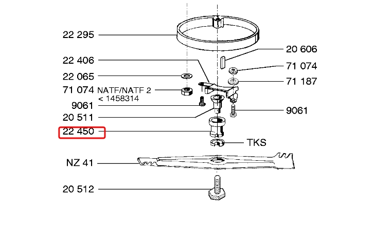 Accouplement pour Tondeuse NAT, NATF, NATF2 et NTE - Ref 22450 - Outils Wolf