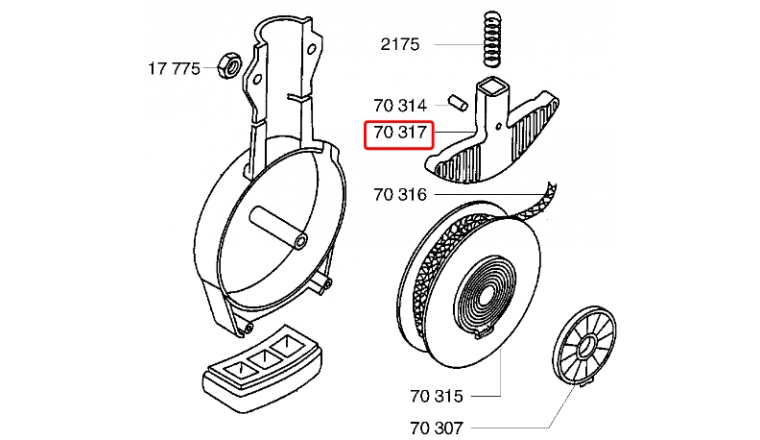 Poignée  de travail pour Outils de coupe et enrouleur Wolf - Ref 70317 - Outils Wolf