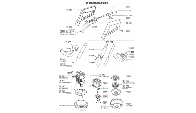 Manchon d'arrêt pour Coupe Bordure OT330, OT850 ... - Ref 2845 - Outils Wolf