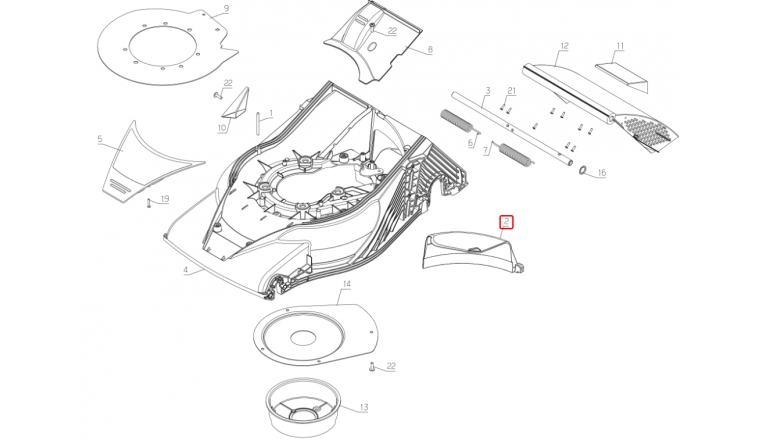 Obturateur Mulching pour Tondeuse Thermique RM46B, RM46BF, RM46EB ... - Ref 36332 - Outils Wolf